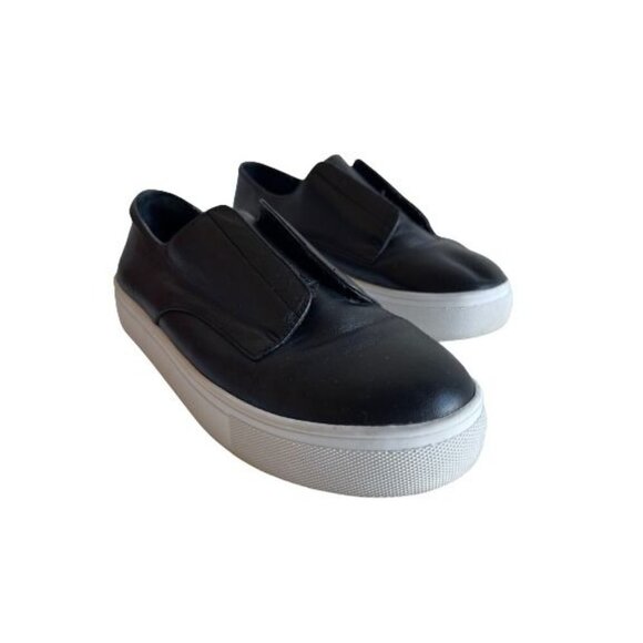 Steven by Steve Madden Women's Size 8.5 Platform Slip On Black Leather Shoes - Picture 1 of 5